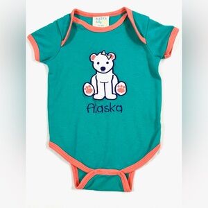 ALASKA BABY VTG Baby Girls' Polar Bear Embroidered One-Piece Bodysuit‎ 12M